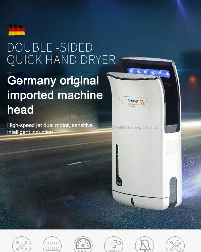 Full New Hand Dryer Induction Hotel Restauran High Speed Jet-type Hand Drying Machine Double-sided hand dryer 220v