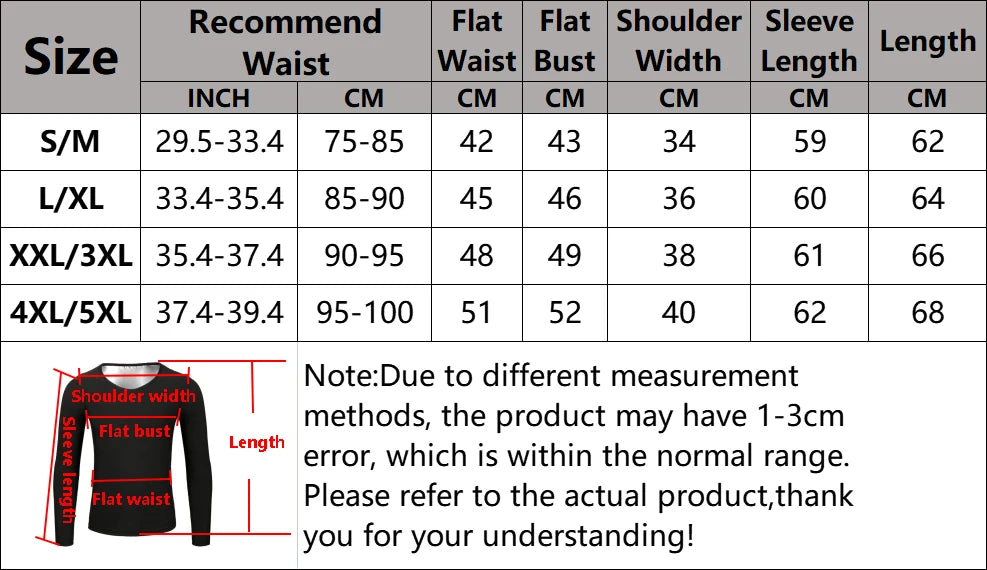Sauna Weight Loss Sweating Long Sleeves Men Sauna Suit Bodybuilding Tops Gym Workout Corsets Fat Burning Sweat Suit Trimmer
