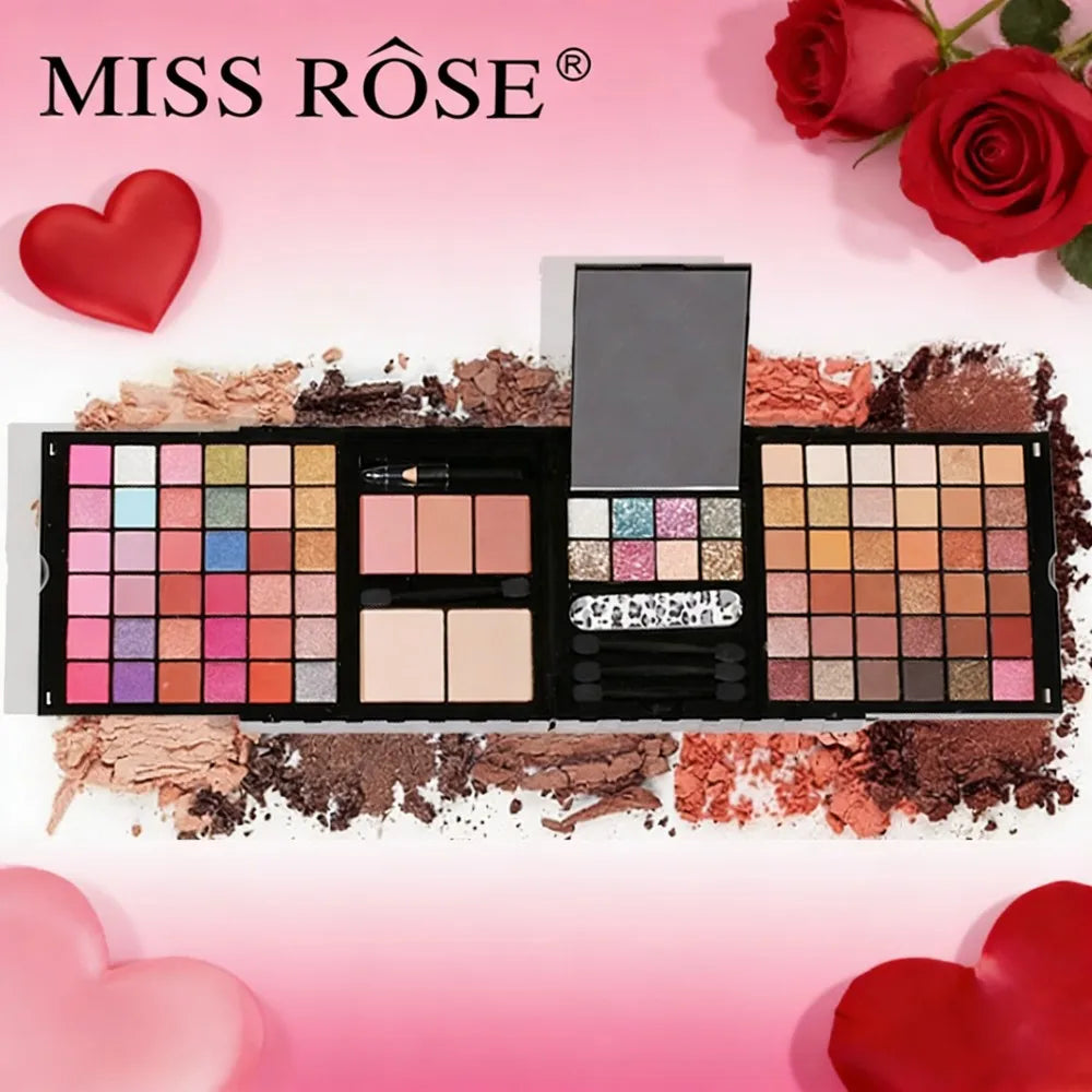 3D Matte Pearlescent Eye Shadow Plate Makeup Multi-Function Powder Blusher Makeup Set For Valentine's Day Main image