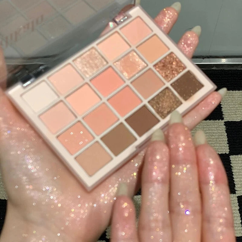 DIKALU 20-Color Korean Low Saturation Eyeshadow Tray Matte Waterproof Brown Pink Eye Shadow Palette Long-lasting Daily Makeup