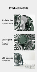 Desk Fan Portable Mini USB Rechargeable Fan Ultra Quiet Suitable For Home Desk Office Student Dormitory Computer Summer