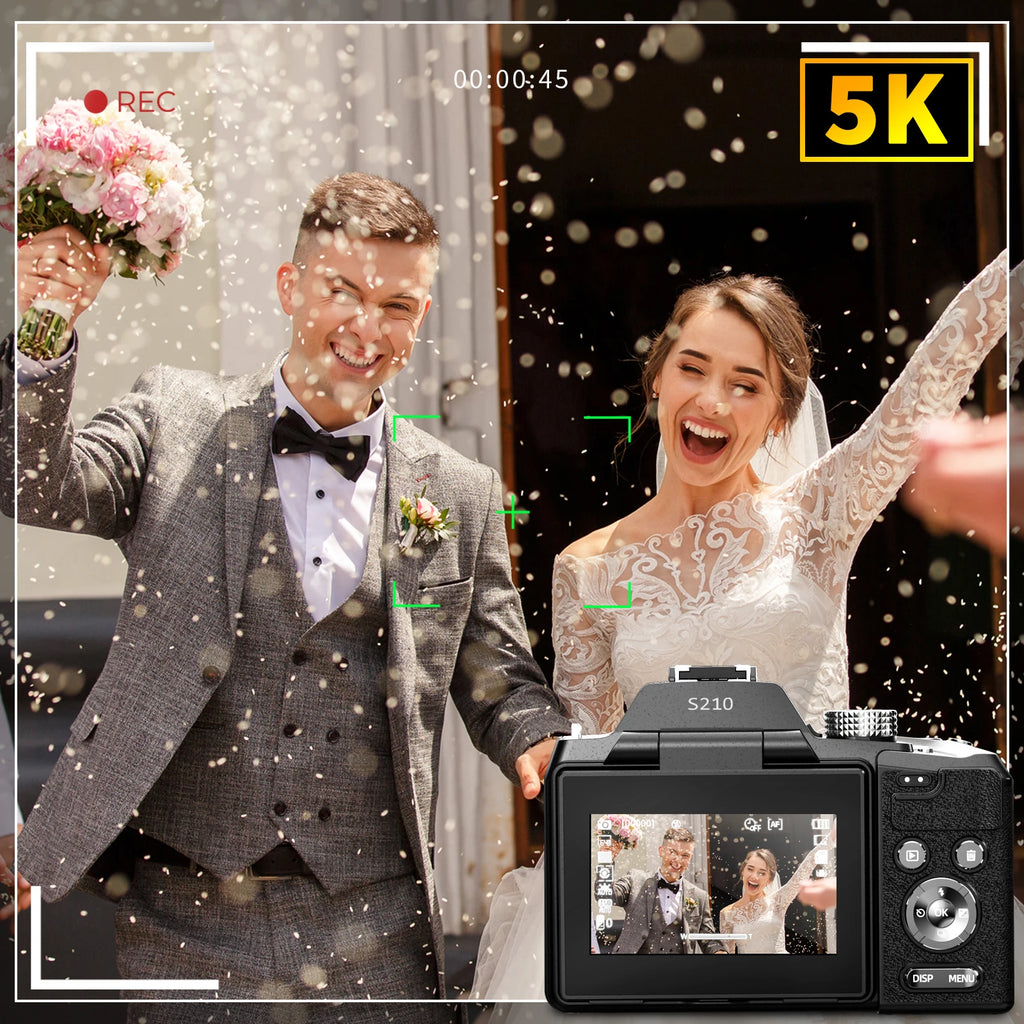 NBD 5K&64MP Digital Cameras For Photography, 16X Optical Zoom Camera With WiFi & App Control, Vlogging Camera With Auto Focus