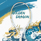 Golden-Dragon Carbon Fiber Tennis Racket For Adults, Ideal for Intermediate Training, Chinese Style Dragon, 50~60lbs, Free Gifts