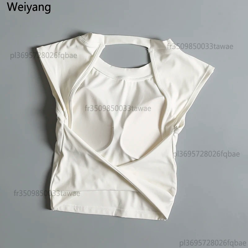 Sexy Backless Sports Vest Women Fixed Chest Pad Tight Quick-Drying Slim Fit Yoga Top Breathable Fitness Shirt