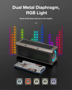 BlitzWolf BW-WA3 100W TWS bluetooth Speaker Quad Drivers Dual Diaphragm Deep Bass RGB Light IPX5 Waterproof 5000mAh Speakers