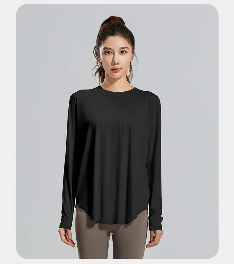 STOUREG Yoga Cover Up, Breathable Sportswear, Loose Fitness Shirt, Plus Size Workout Tops, Summer Cooling T-shirt