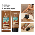Bronze Leg & Body Makeup Foundation With Powder Puff 100ml Waterproof Long Lasting Even Skin Tone Body Tanning Cream 3 Colors