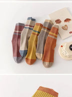 5 Pairs Striped Print Socks for Women Comfy Soft Mid Tube Socks Winter  Harajuku Funny Casual Sock Women's Stockings Hosiery