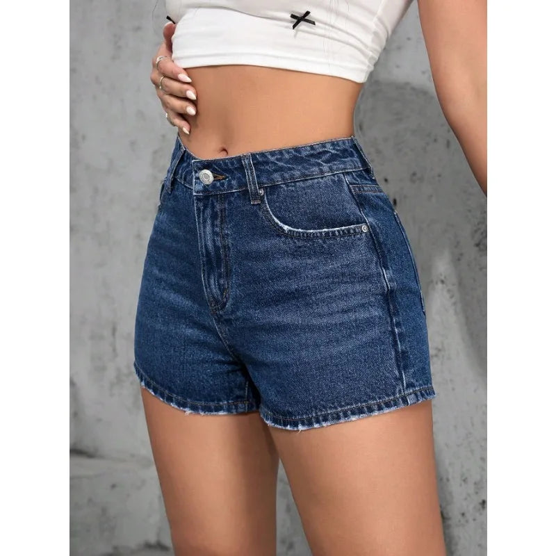 Y2k Shorts Denim Shorts Women Ripped Light Wash High Waisted Vintage Street Style Elastic Comfortable Fit Main image
