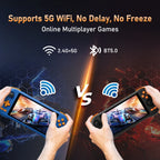 K56 Android 14 portable gaming console with 5.5-inch touchscreen and over 50 retro video game emulators for DC/MAME/SS