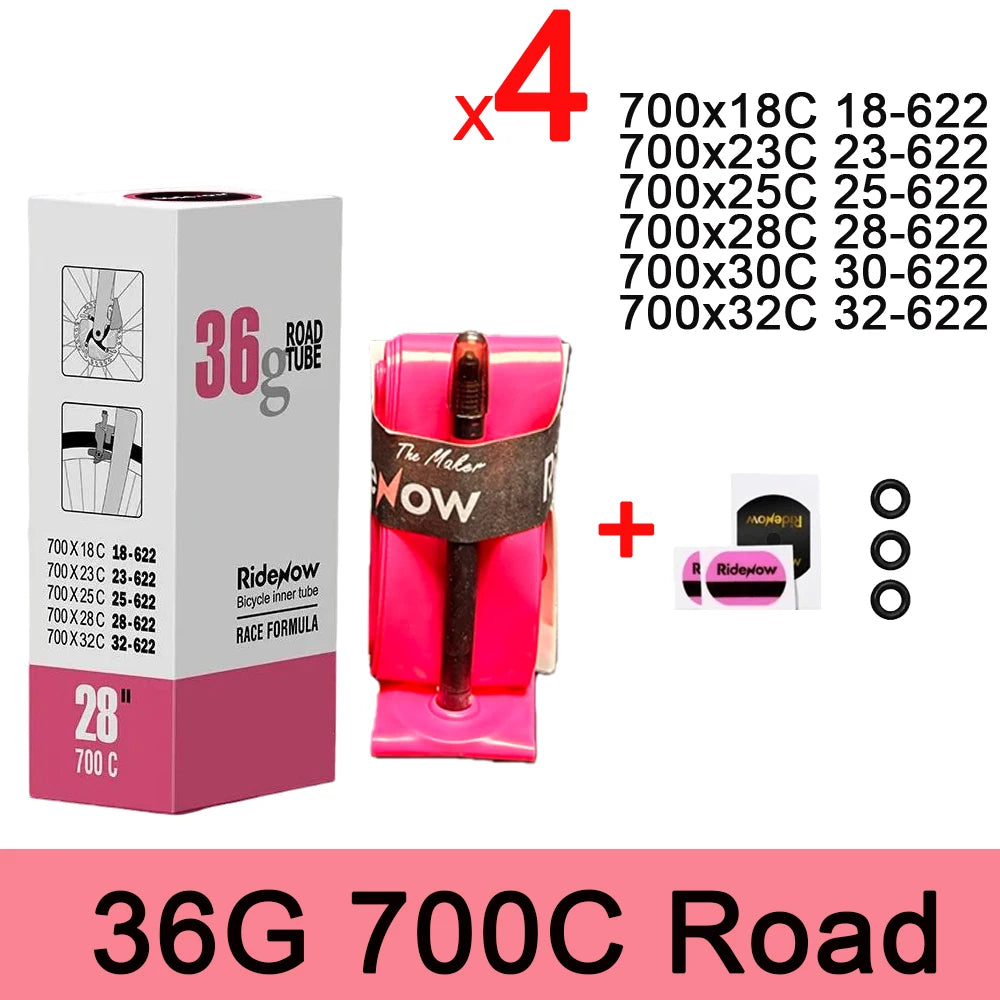 RideNow Bike TPU Inner Tube 700C 700x18 23 25 28 32 Ultralight 36g Road Bicycle Bike Camera Valve Length 35/45/65/85/100MM