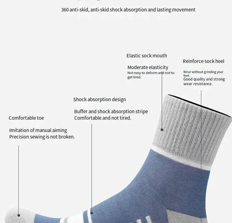 Men's 100% Cotton Casual Socks for Spring and Summer, Men's Antibacterial & Deodorant Business Socks, High-Quality Sports Socks
