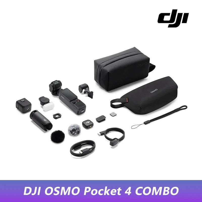 【2026 NEW】DJI Osmo Pocket 4 Pocket Gimbal Vlog Camera 1″ CMOS & 4K/240fps  3-Axis Stabilization 2× Lossless Zoom 107GB Built-in Storage 2" Rotatable Screen Video Camera for Photography New Original