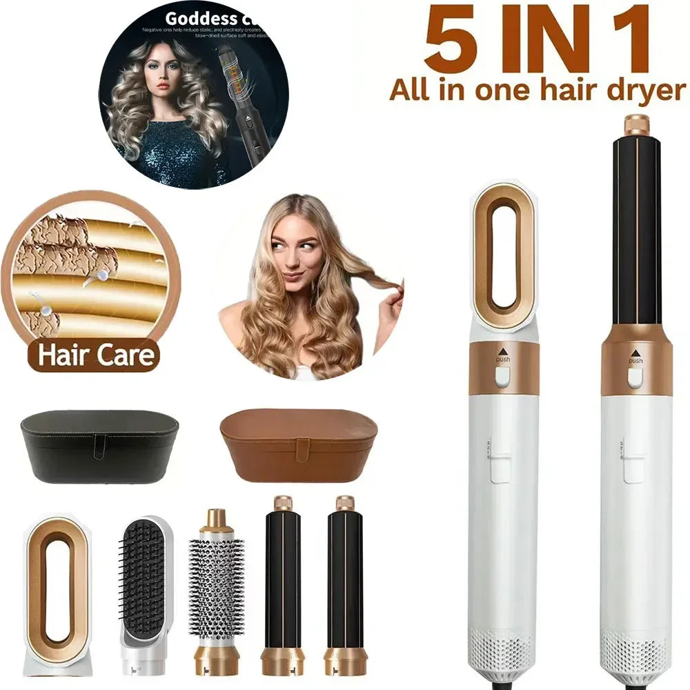 5 in 1 Hair Dryer Brush Hot Comb Set Professional Curling Iron Hair Straightener Styling Tool For Professional Hair Dryer Main image