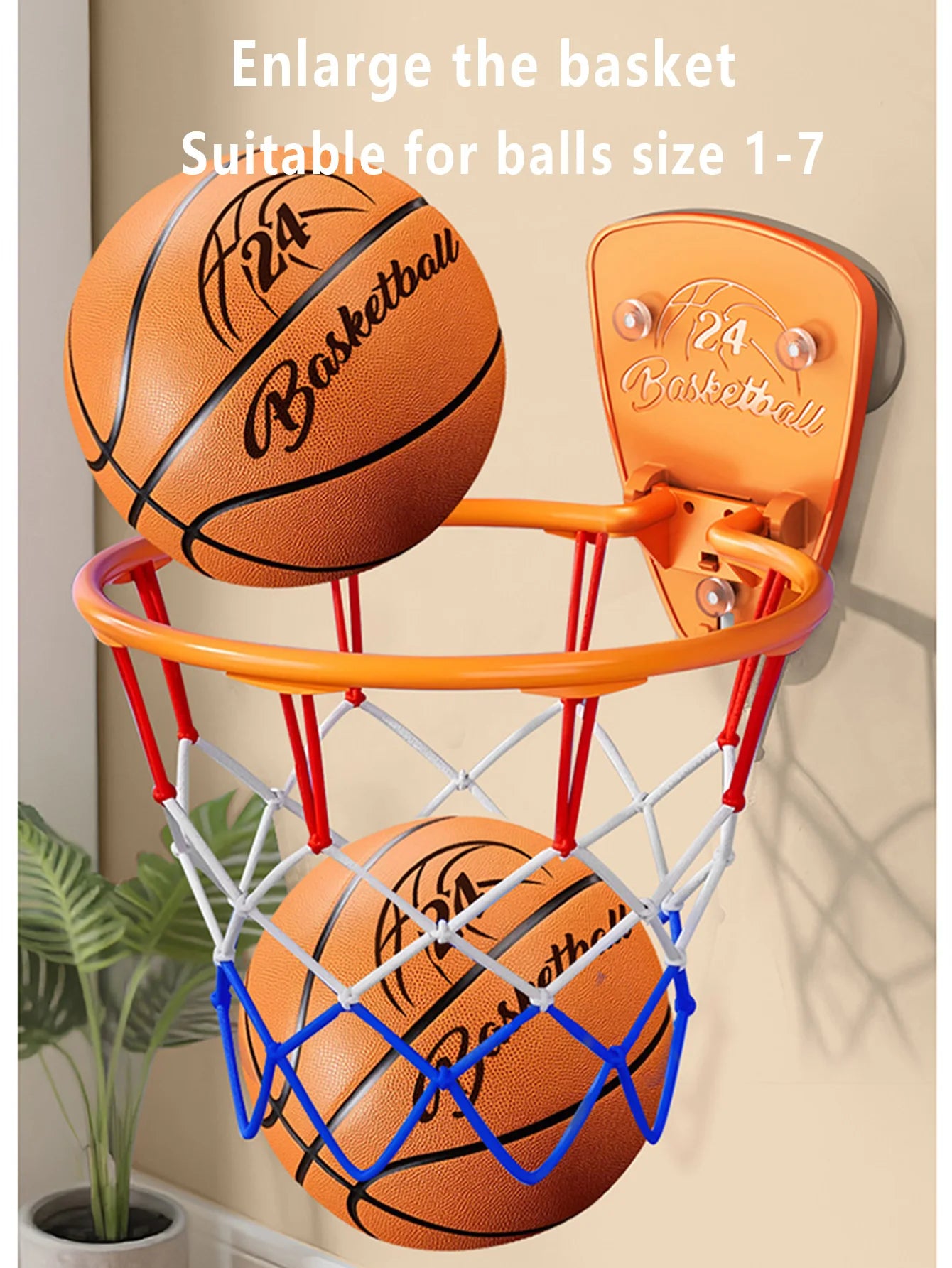Boys basketball stand set, punch-free indoor basketball stand, children's shooting stand for home use, 7-inch silent basketball