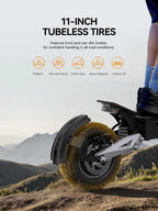T10 Portable E-Scooter 900W Peak Power 48V 13.5/18 Ah Battery Electric Scooter for Adults 11inch Off-road Tire Scooters Electric