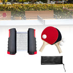 1 Set Ping Pong Paddles Set Retractable Net Exercise Table Tennis Set Rackets Balls for Family Home Gym Player Traveling Sports