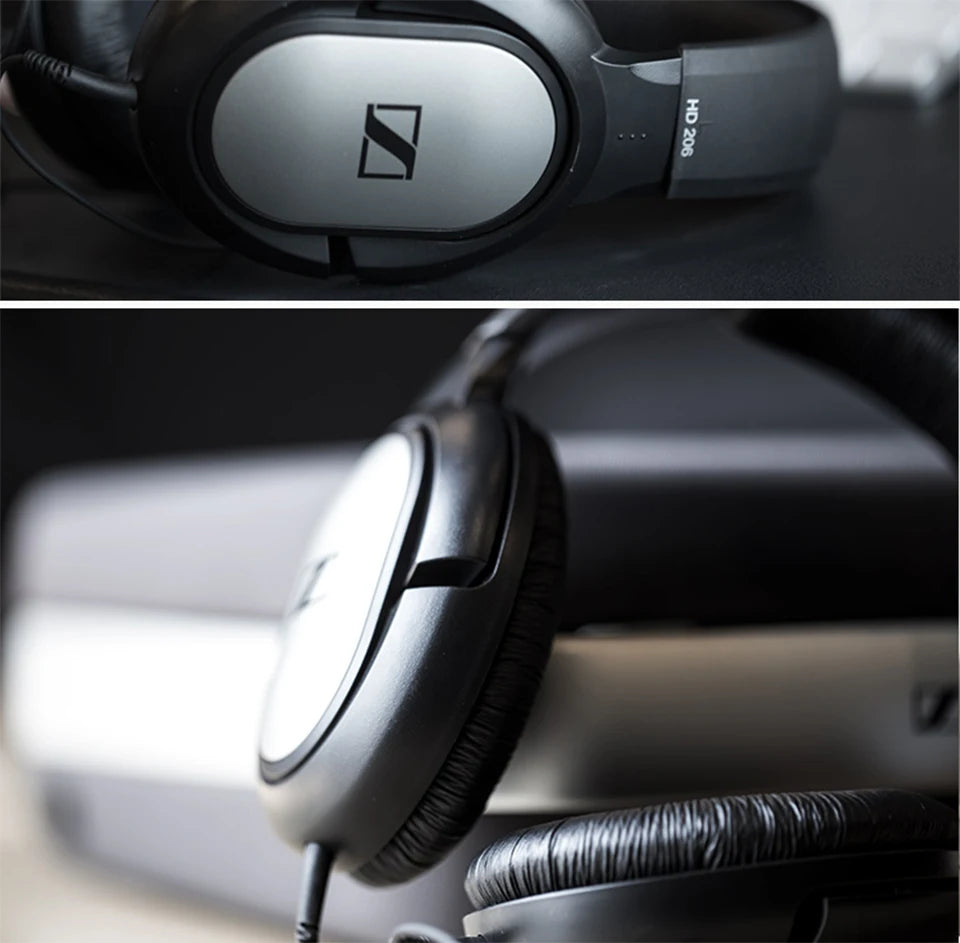 Sennheiser HD206 Over-Ear Wired HiFi Drivers Stereo Bass Audiophile Headphones Original Noise-Canceling Monitoring Headset