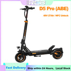 RCB NFC D5 ABE Ultra Electric Scooter for Adults ABE Certified 500W Motor 1600W Peak 27Ah Battery 110-130km Range 10 Inch Self-repairing Tires Double Brake Dual Suspension Turn Signals NFC APP