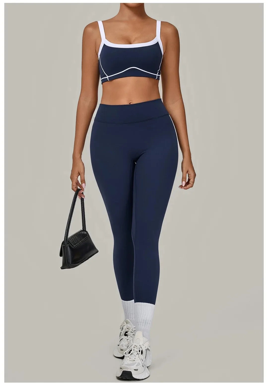2PCS Women's Yoga Set High Waist Peach Hip Removable Padding Sports Bra Pants Fitness Suit Running Workout Gym Leggings Yoga Set