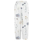 Plus Size 1XL-5XL Women's Fashion Floral Print Straight Elastic Drawstring Pocket Pants Ladise Casual Versatile Pants