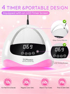 DianaBeauty UV Nail Lamp Portable Nail Dryer with Touch Screen Professional Manicure Lamp with Smart Sensor and Handle Nail Tool