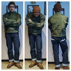 Swedish motorcycle jacket, men's retro military green casual cropped jacket, 100% cotton canvas workwear asymmetric safari style