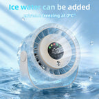 New Misting Fan Humidifying Rapid Cooling Hanging Hole Low Noise Digital Display Button Controlled Speed Fine Absorbable