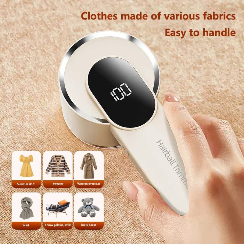 Lenovo Lint Remover Clothing Hairball Trimmer Clothes Sweater Fabric Shaver LED Display 6 Blade Portable Fabric Remove Machine