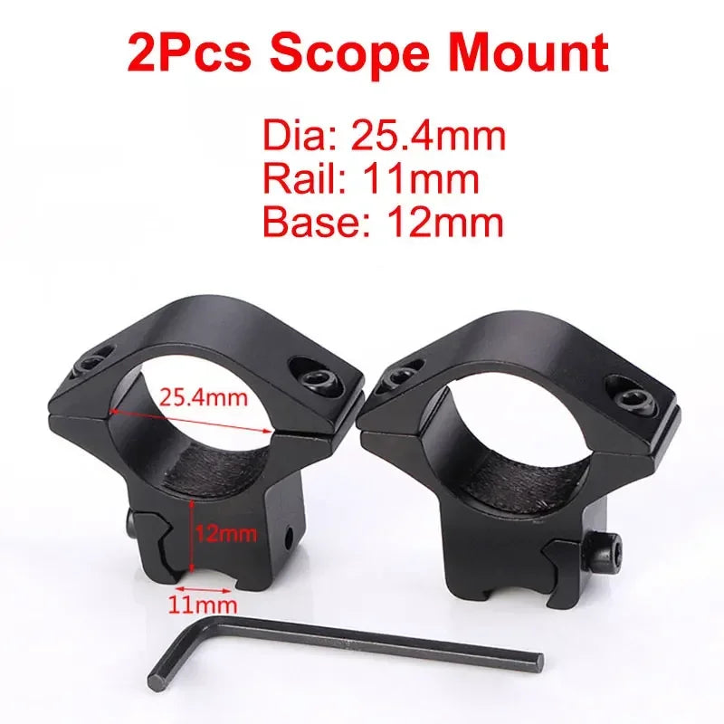2PCS Hunting Rifle Scope Mount Ring for Dia 25.4mm 30mm 35m Tactical Scope Flashlight 11mm 20mm Picatinny Rail Mount Accessories
