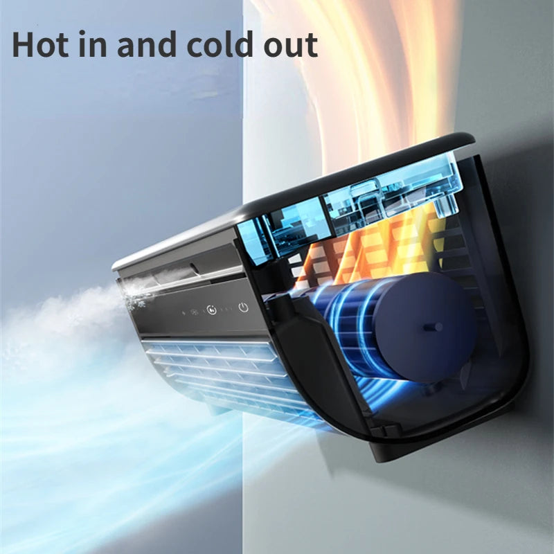 Kitchen Air Conditioner New Wall-mounted Cooling Fan Strong Wind Charging Fan Home Remote Control