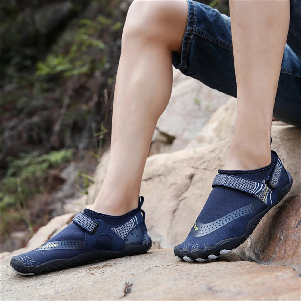 Men Women Water Shoes Quick Dry Non-Slip Five Finger Shoes Outdoor Wading Swimming Barefoot Aqua Shoes Lightweight Sneakers