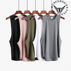 Grey Men's Sleeveless Tank Top Fitness Clothing Sportswear Gym Stringer Bodybuilding Undershirt Fashion Vest for Men