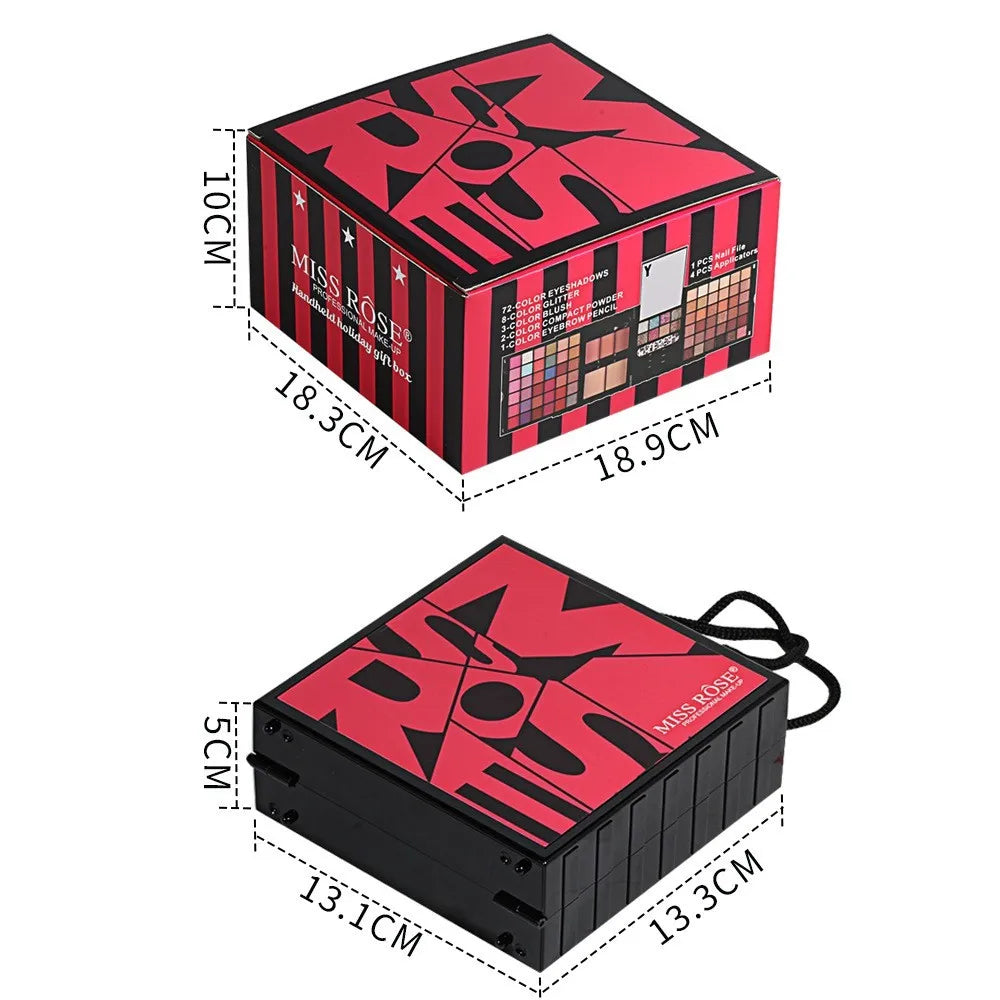 3D Matte Pearlescent Eye Shadow Plate Makeup Multi-Function Powder Blusher Makeup Set For Valentine's Day