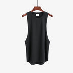 Grey Men's Sleeveless Tank Top Fitness Clothing Sportswear Gym Stringer Bodybuilding Undershirt Fashion Vest for Men