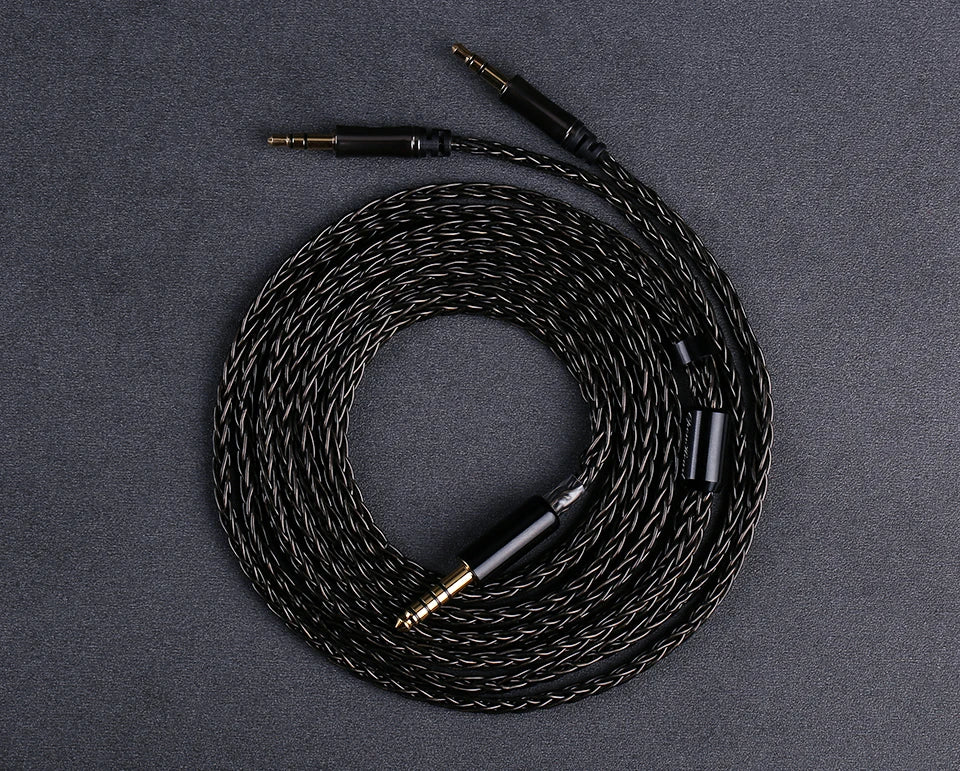 OPENHEART 16 Core Headphone Cable 1 to 2 jack dual 3.5/2.5/4.4mm/XLR Balance Cable For HIFIMAN DENON Replacement Cable 2m 3m