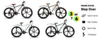 HILAND Mountain Bike, 3 Spokes, 18 Speeds Drivetrain, Aluminum Frame 26 Inch Wheels, Disc-Brake Bike for Men Women Men's MTB
