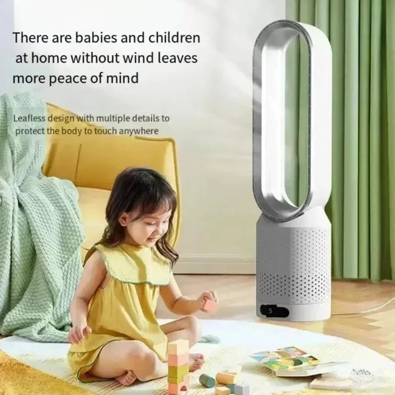 2026 Ultra-Silent Bladeless Fan Air Purification & Circulation Tower Fan for Dormitory Desk Floor Bedroom