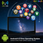 10.1 INCH RAM 2GB ROM 32GB V9 Android 9.0 Tablet PC CPU MT8167  (Quad core,2M cache) Processor Dual Camera WIFI DC Charge
