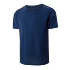 4/1 Pcs Men's Summer Multicolor Quick-drying Sports Short Sleeve Loose Breathable Fitness Running Badminton T Reflective Strip