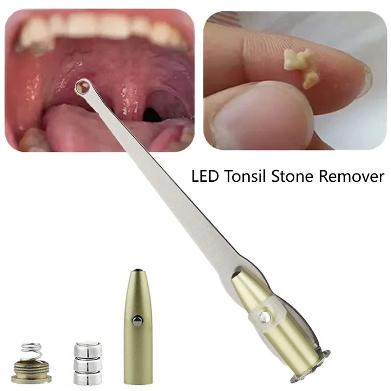 1PC Professional LED Light Tonsil Stone Remover Tool Stainless Steel Cleaner for Oral Care and Ear Wax Removal Main image