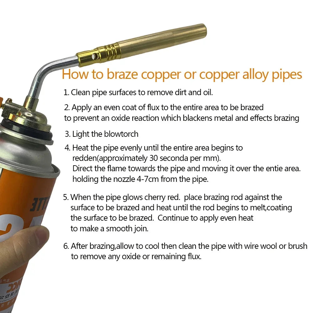 1PC Portable Outdoor Camping BBQ Heat Gun Butane Burner Welding Gas Torch Flame Gun Brazing Flamethrower for Soldering
