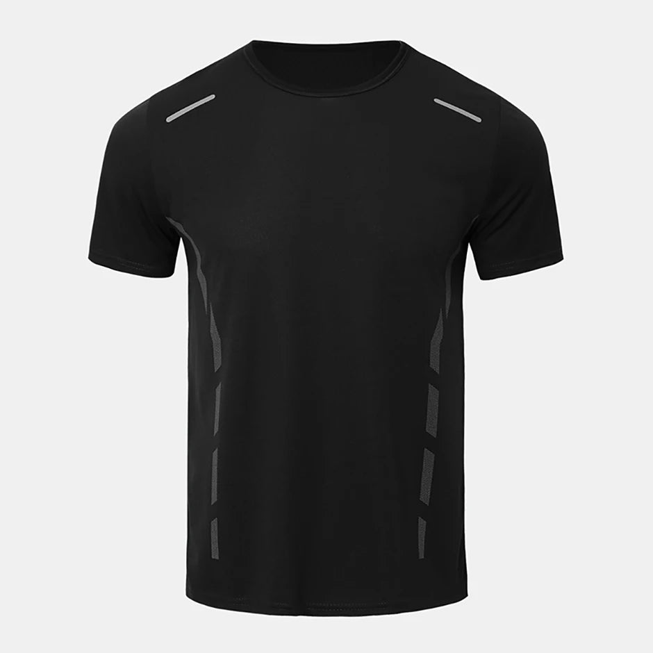 4/1 Pcs Men's Summer Multicolor Quick-drying Sports Short Sleeve Loose Breathable Fitness Running Badminton T Reflective Strip