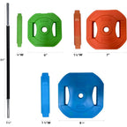 40lb /20kg Adjustable Barbell Disk Free Weights Strength Training Adjustable Barbell Weight Set for Home and Gym Workout