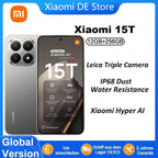 Xiaomi 15T 5G Smartphone Global Version 7.5mm Slim Body 6.83 "AMOLED Display 120Hz MTK Dimensity 8400-Ultra CPU 5500mAh Leica Triple Camera Without Charger