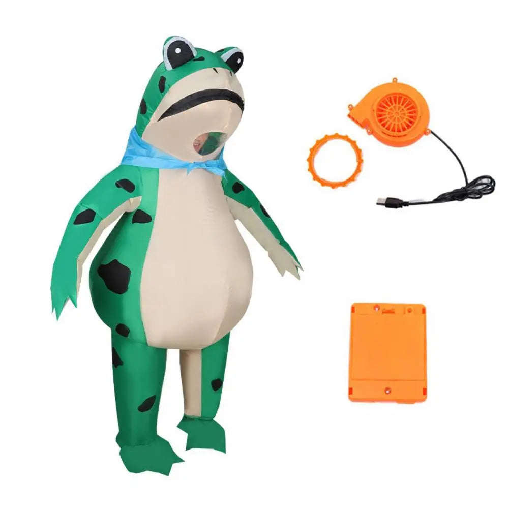 2025 Inflatable Frog Costume Funny Full Body Blow Up Cosplay Costume Suit for Adult Kids Halloween Quick Inflation Frog Suit