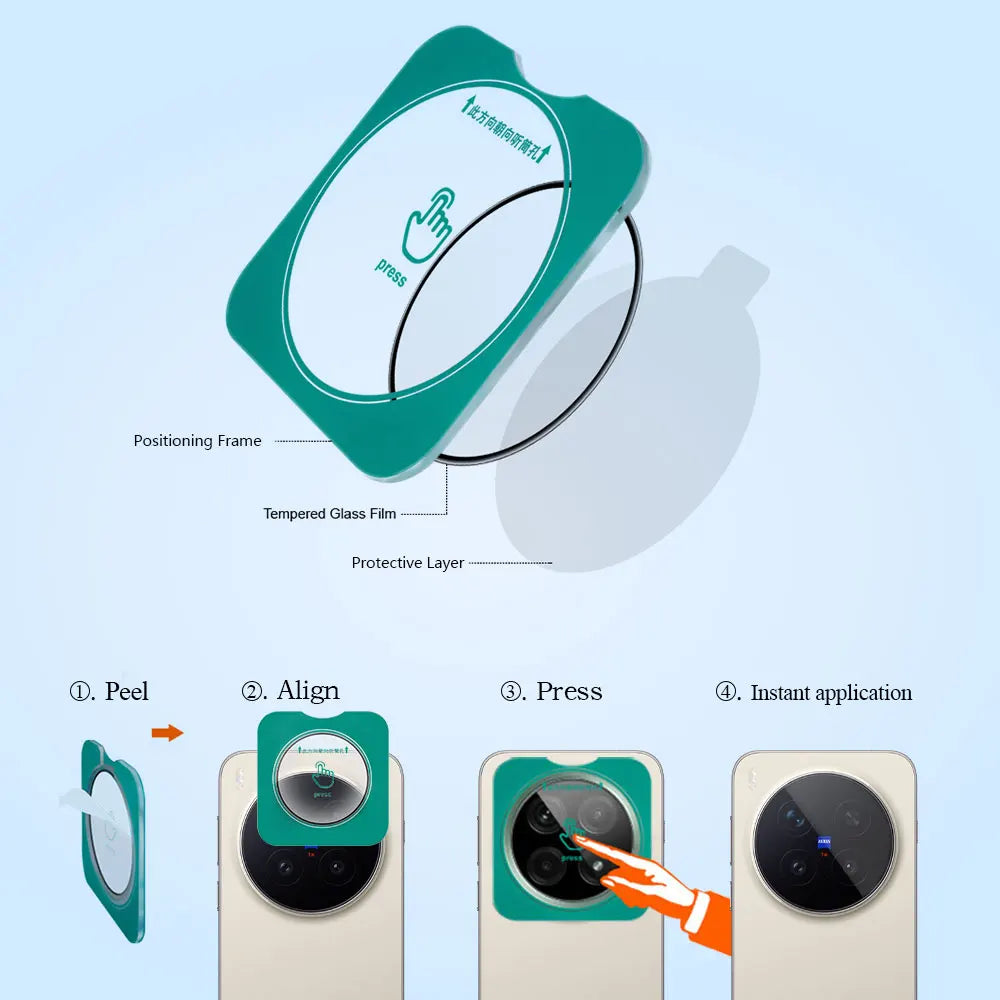 Lereach for VIVO X300 Ultra X300S Self-Locating Frame Tempered Glass Camera Lens Protector Anti-Scratch Film