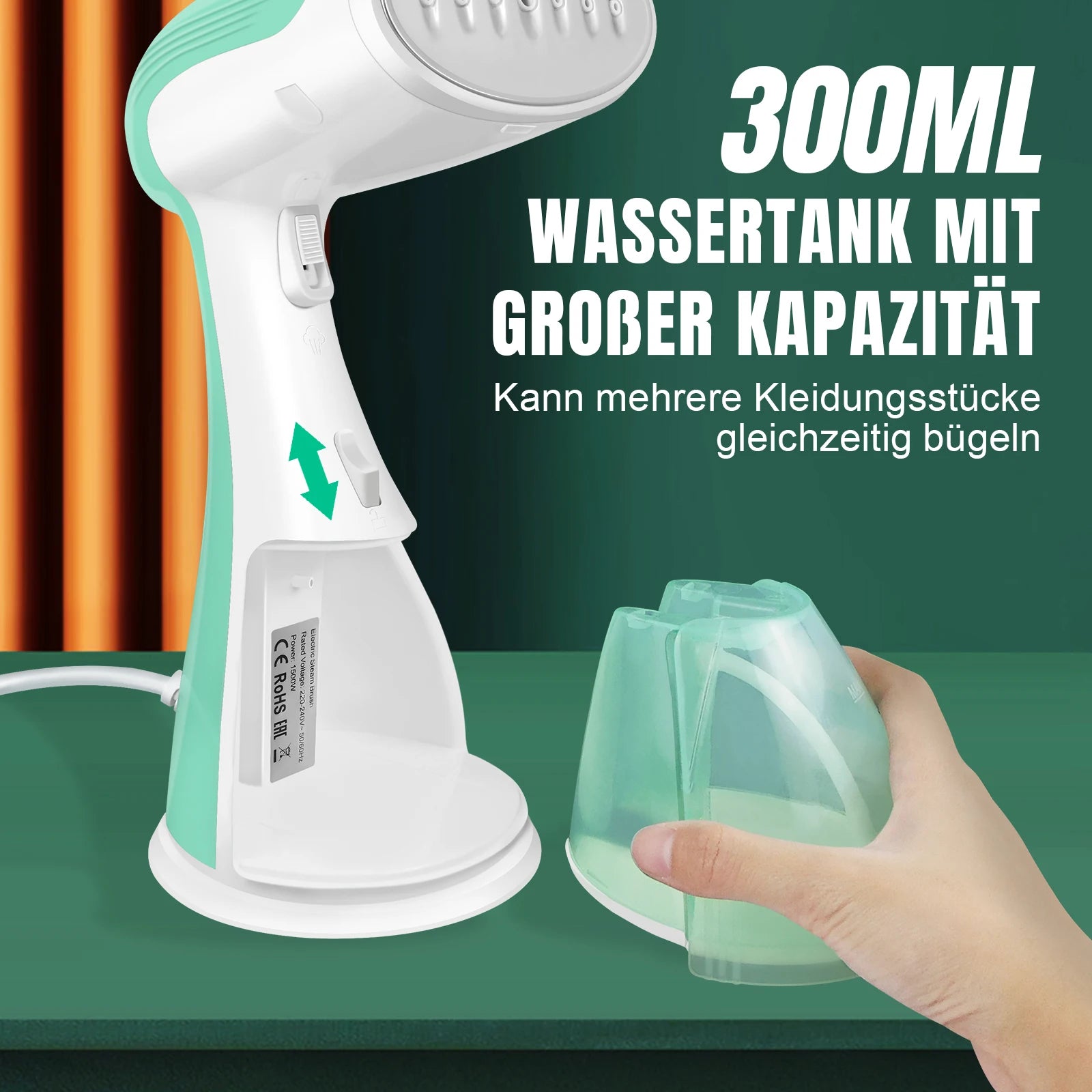 BRIEFNESS 2000W Handheld Steamer for Clothes, 30s Heat-up, Portable Garment Wrinkle Remover, Travel/Home Use, Fast Steam Iron Secondary image