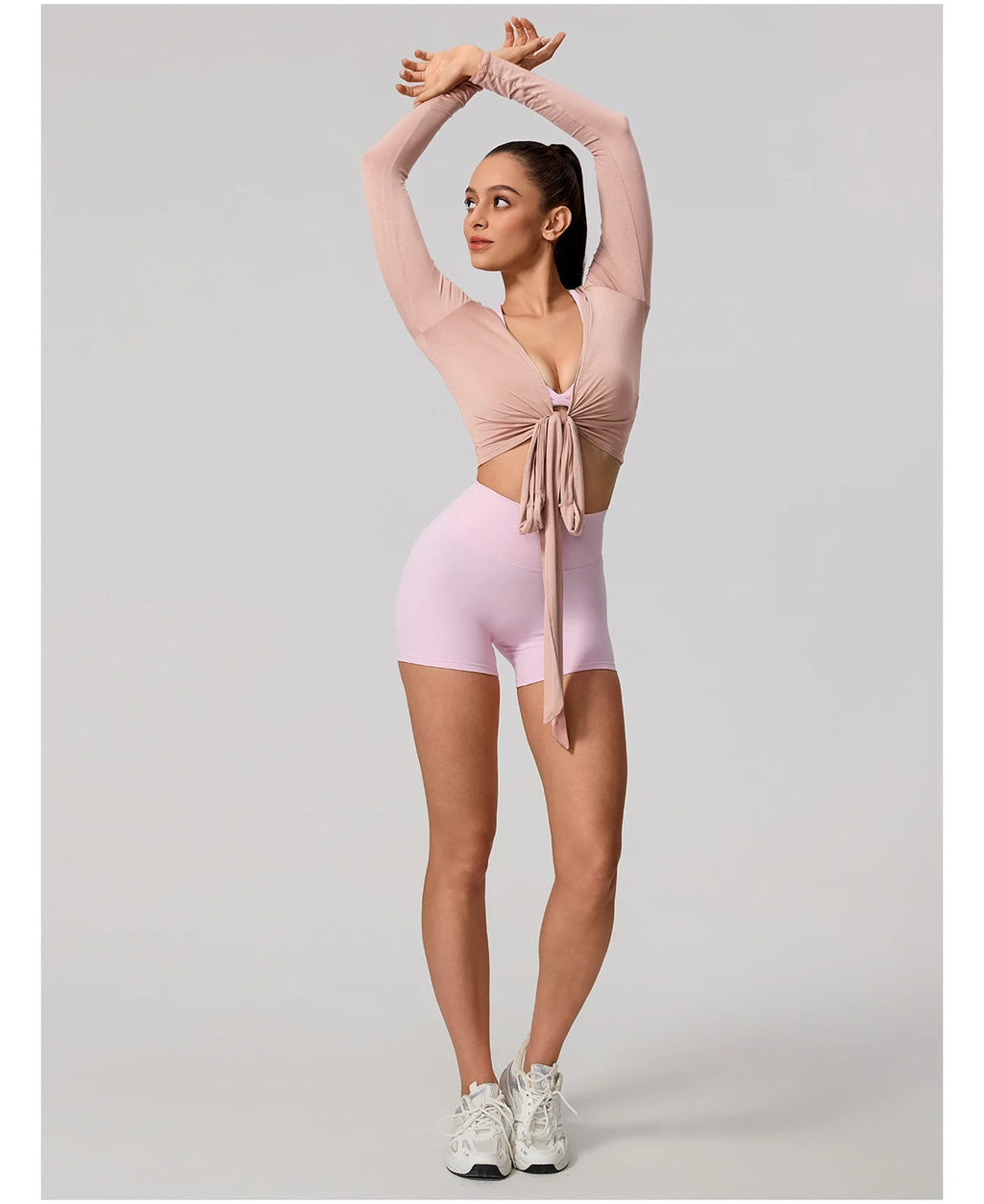 New Summer Women's Yoga Long Sleeve One Piece Strap Yoga Clothing Female Training Premium Ballet Wrap TopsWoman Gym Sports Top