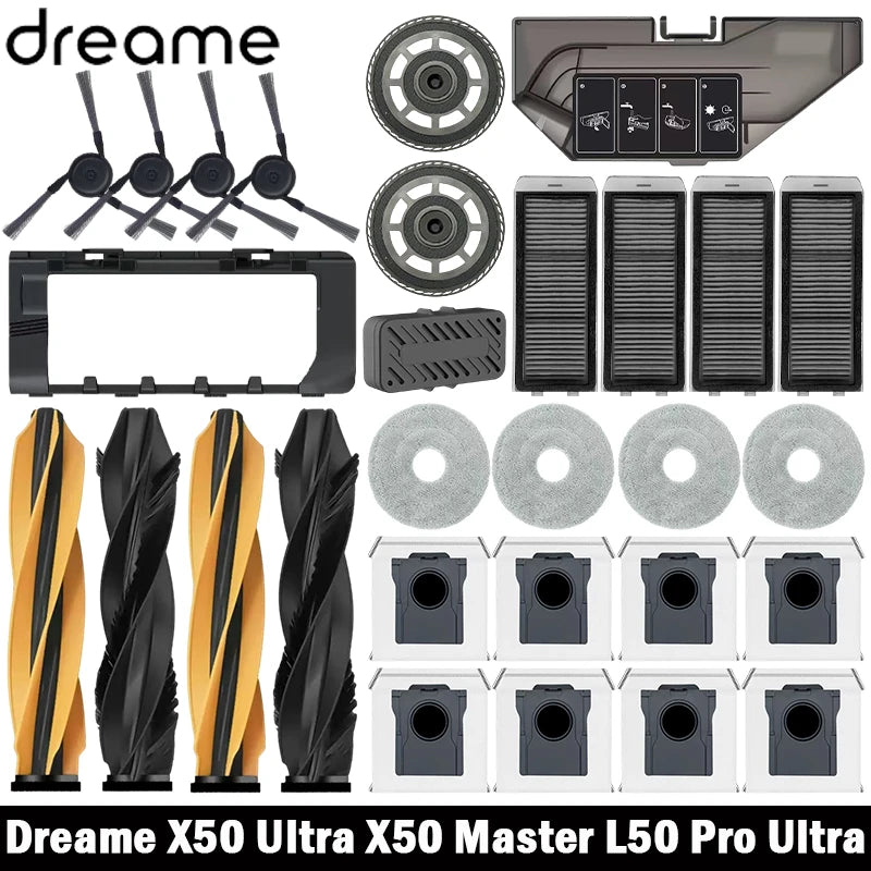 Dreame X50 Ultra/X50 Master/L50 Pro Ultra/L40S Pro Ultra/L40s Ultra/MOVA V50 Ultra Parts Main Brush Filter Mop Cloth Dust Bag